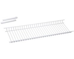 Wit kunststof gecoat glazen rek voor kasten - 85 cm, staal, 85 x 25 x 4,5 cm