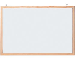 Wit lakleienbord met houten frame, 60 x 40 cm
