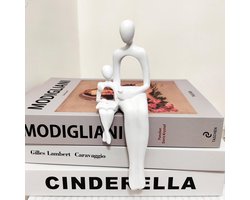 Wit leesbeeldje, decoratieve figuren, decoratie woonkamer, homewinkel decoratie, moderne abstracte kunstsculpturen decoratie, kantoordecoraties, polyhars, cadeau