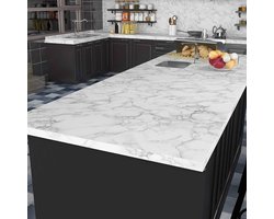 Wit Marmer Contactpapier - Verwijderbaar en Waterdicht - 1 stuk - 15.8x78.8 Inch - PVC