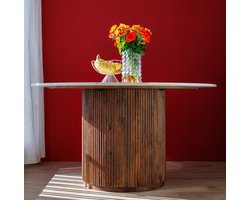 Wit Marmeren - Ronde Eettafel - MALIBU - 140cm