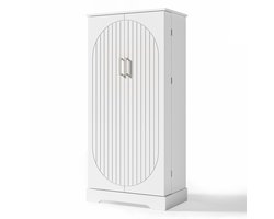 Wit MDF Multifunctionele Opslagkast Keuken Woonkamer 60×35×128cm