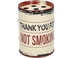 Wit met donker rode asbak olievat 7,5 cm