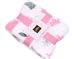 Wit-roze sprei / deken 120 cm x 150 cm Disney Princess