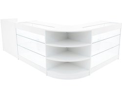 Wit Winkel Toonbank Set Astro LED K1200 LM60 TB60 Afsluitbaar Vitrinekast