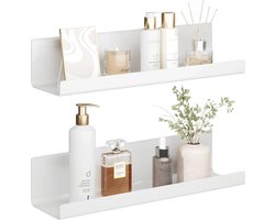 Wit Zwevende Wandrek Planken Set Van 2 - Acryl Wandplank Voor Boeken en Foto's Woondecoratie Wandplank voor Keuken Badkamer Kantoor Woonkamer (32 x 10 x 8 cm) met gratis verzending Beside shelf