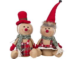 Without Lemon - Christmas Setje 2 stuks Kerst Peperkoek Poppen - Peperkoekmannetje en vrouwtje - Kerst Decor - Speelgoed - Christmas Ornament - 2 stuks - Kerstmis - Kerstpoppen