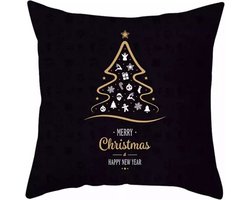 Without Lemon - Kerst Kussenhoes - Zwart met Kerstboom - Kerst kussen - Kerstdagen - Feestdagen - Kerst - Decoratie - Woondecoratie - Kussenslopen - December - Cadeau
