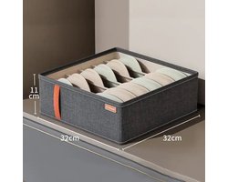 Without Lemon - Set van 2 - BH's Organizer - 6 vakken - Opberger - Verdeler - Lade - 32x32x11CM - Donker Grijs