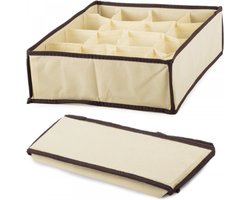 Without Lemon - Set van 2 - kleding organizer - sokken organizer - ondergoed organizer - opbergkast - ruimte besparen - besparing kast - linnen - Set van 2 - 16 vaks