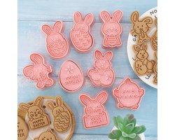 Without Lemon - Set van 8 - Pasen Koekjes vormen - Cookie Cutter - Cookie Mould - Kinderen - Bakken - Cadeau - Paashaas - Happy Easter - Pasen