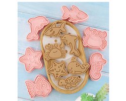 Without Lemon - Set van 8 - Zeedieren Koekjes vormen - Cookie Cutter - Cookie Mould - Kinderen - Bakken - Cadeau - Zeedieren