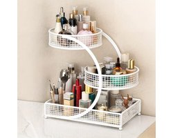 Witte 3-laags make-up opberg organizer metalen rek voor cosmetica badkamer kaptafel tafel