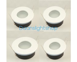 Witte badkamer inbouwspots. Witte inbouwspots 4 stuks. LED - incl GU10 ledlamp - 230V - IP65 Spatwaterdicht - Witte ledspots lichtkleur 4000K. Op deze badkamer inbouwspot met ledlamp heeft u 5 jaar garantie.