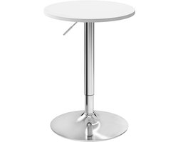Witte Bartafel met Rond Blad: In Hoogte Verstelbaar en Gemaakt van Duurzaam MDF en Metaal