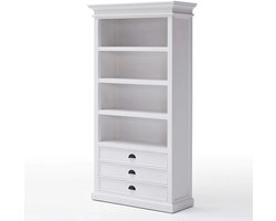 Witte Boekenkast met lades | 100 x 40 x 190 cm