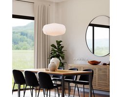 Witte Boho Hanglamp met Origami Papier Scherm en Verstelbaar Kabel
