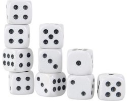 Witte Dobbelstenen Set - 10 Stuks | Dobbelsteen | Dobbelen | Dobbelstenenset Wit  | Yahtzee | Bordspel | Gezelschapsspel | Spelletje | Spelletjes