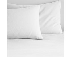 Witte flanellen kussenslopen - superzacht - set van 2 - 100% katoen - standaard UK maat