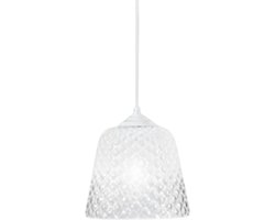 Witte glazen diffuser voor hanglampen - transparante schaduwafwerking, decoratief ontwerp, E27 fitting (klein glas) d.25X21,5