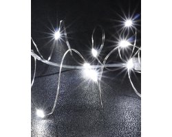 Witte Glow String Lights by Aira - Draadverlichting lichtsnoer met 20 LED lampjes op batterij 200cm - Lampensnoer kerstverlichting - Fairy Lights - DIY kostuum kleding carnavals verlichting - sfeer batterijverlichting slinger - feest partylights