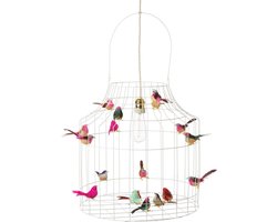witte hanglamp met vogeltjes nét echt!