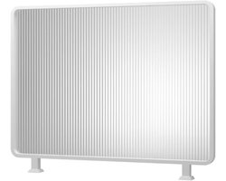 Witte ijzeren verdelers - Glazen scheidingswand - Ruimte indelen - Gebogen boogrand - 40 x 60 cm - Wit