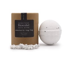 Witte Jaspis Edelsteen Armband - Badbom Giftset - Wellness & Energie in Één Cadeau