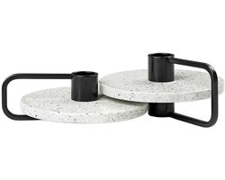 Witte kandelaar van roestvrij staal, geschikt voor waxinelichtjes en standaard waxinelichtjes