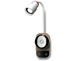 Witte LED-bureaulamp/wandlamp, nachtleeslamp met afstandsbediening, 5 instelbare helderheids- en kleurtemperatuurniveaus, magnetisch ontwerp, 360° draaibare lamparm, wit.