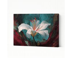 Witte lelie – interieurdecoratie – Canvas schilderij – 120x80 cm