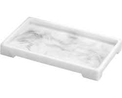 Witte Marmeren Badkamer Tray voor Wasbak en Toilet, Opslag voor Zeep, Handdoeken en Decoratie - Medium Formaat