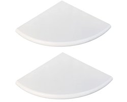 Witte Marmeren Hoek Douche Plank voor Badkamer - Wandmontage 9" x 9" x 0.8"