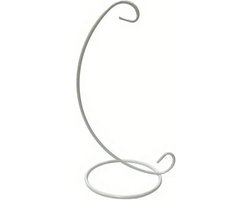 Witte Metalen Standaard (23cm) - Ornamenthouder voor Kerstballen, Luchtplantjes & Glazen Bollen - Hangende Decoratie Houder