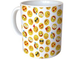 Witte Mok met Emoji Design