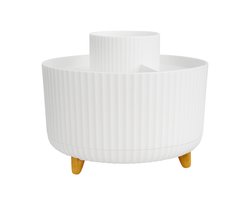 Witte Opberg Organizer – Draaibare Make-up en Accessoire Houder – 360° Rotatie – Moderne Tafel Organizer met Compartimenten