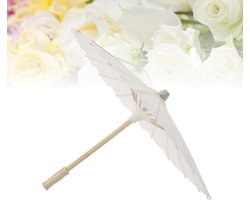 Witte papieren parasol met een diameter van 30 cm, ideaal voor feesten, bruiloften en decoratie