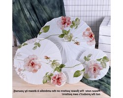 Witte Papieren Parasol voor Decoratie, DIY Schilderen, Bruiloften en Cosplay (60 cm)