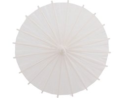 Witte Papieren Parasol voor DIY Projecten - Houten Steunen voor Strand, Fotografie en Decoratie (28CM)