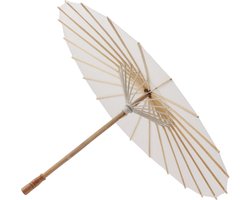 Witte Papieren Parasol voor DIY Projecten - Houten Stevige Constructie voor Strand, Fotografie en Decoratie (83cm)