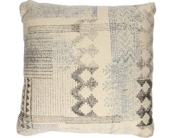Witte Pomax Spiritual Niya Kussen Katoen Naturel - 45 x 45 cm