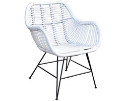 Witte Rotan Kuipstoel Tess - 65x55xH80 cm