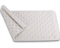 Witte Rubberen Antislip Badmat - 37cm x 76cm | Veilig en Duurzaam voor Badkamer en Douche
