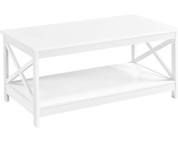 Witte Salontafel met Opbergruimte en Stabiel Ontwerp - Eenvoudig te Monteren, 100 x 54,5 x 45 cm