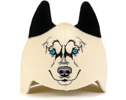 Witte Saunahoed van 100% Biologisch Vilt voor Russische Banya en Sauna's