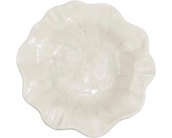 Witte Sieraden Schaal - Keramische Trinket - Lente Bloem - Crackle Catch All - Thai Schoonheid - Essentiële Olie - Sieraden Bakjes - Voor Volwassenen - Sleutels - Ringen - Oorbellen - Kettingen