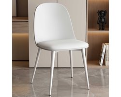 Witte stoel Jasmin uit polypropyleen met PU zitting | Metalen poten | H81 x B51 x D44 cm - Set van 2