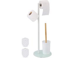 Witte toiletaccessoires set - 2 in 1 - modern design