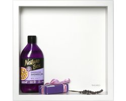 Witte Wandnis - Inbouwplank Badkamer - Douche Opbergen - Roestvrij Staal Vochtbestendig - 30x30x7 cm - Wit