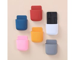Witte Wandorganizers – 3 Stuks Zelfklevende Houders voor Afstandsbedieningen, Telefoon, Pen & Meer (Voor Bed, Bureau & TV)